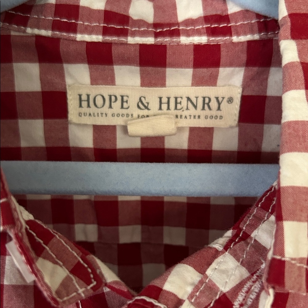 Hope & Henry Kids Red Plaid Button Down Shirt - Picture 2 of 2